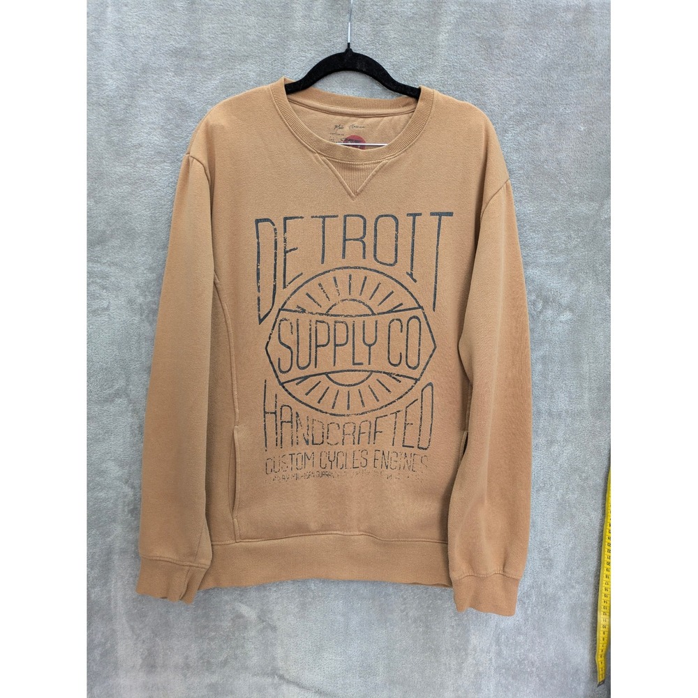 Cotton On Moto Classica Graphic Sweatshirt Womens XL Detroit Supply Co‎ Tan